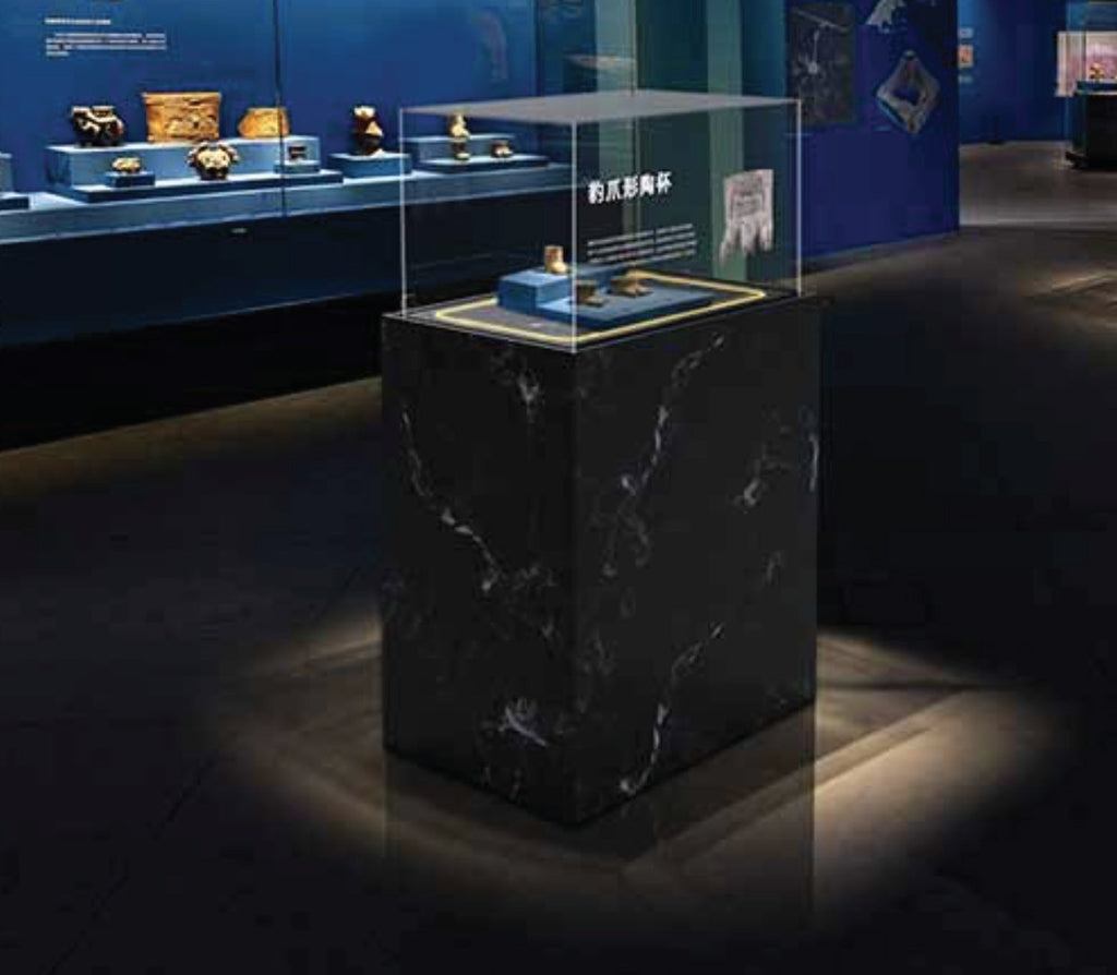 Master Stone Showcase (M-S30), vitrină OLED transparentă 30" cu suport din marmură – imagine 1
