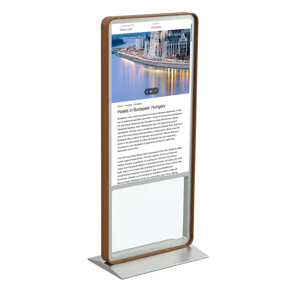 Totem LCD 55 inch cu lemn natural